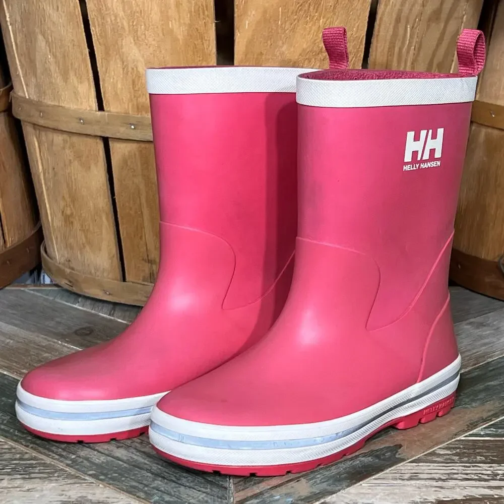 Helly Hansen JK Midsund Red White Rubber Waterproof Rain Boot Little Kid Size 13